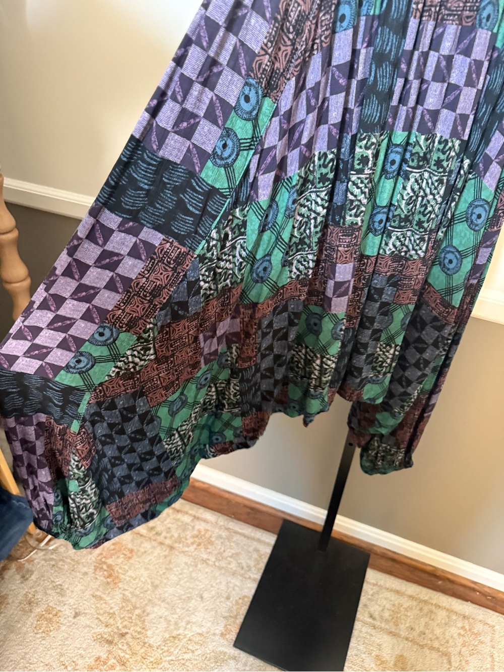 Free People Into the Wild Boho Patchwork Harem Pant Size Small Slouchy Fit - Picture 7 of 9